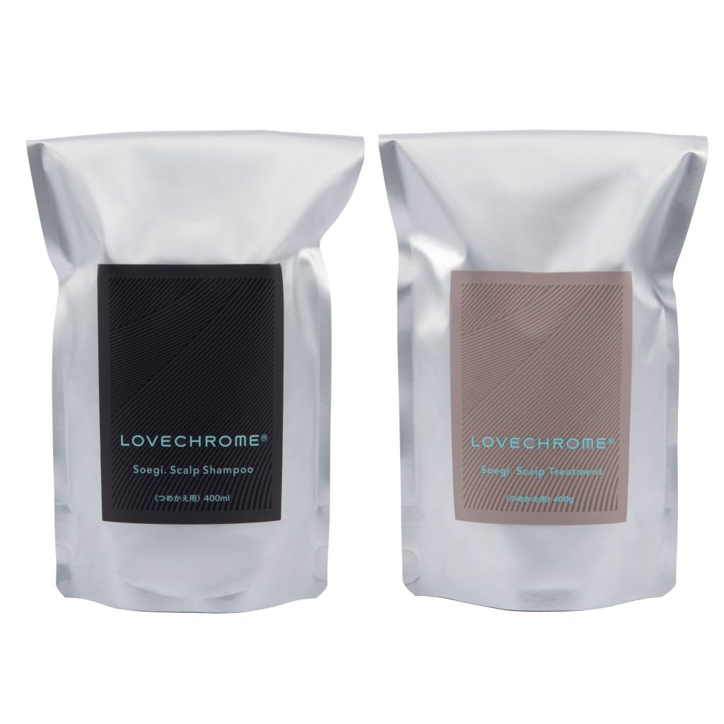 定期便：【リフィル】P.B LOVECHROME スカルプトリートメント＆シャンプー 400g/ml セット (15%オフ)